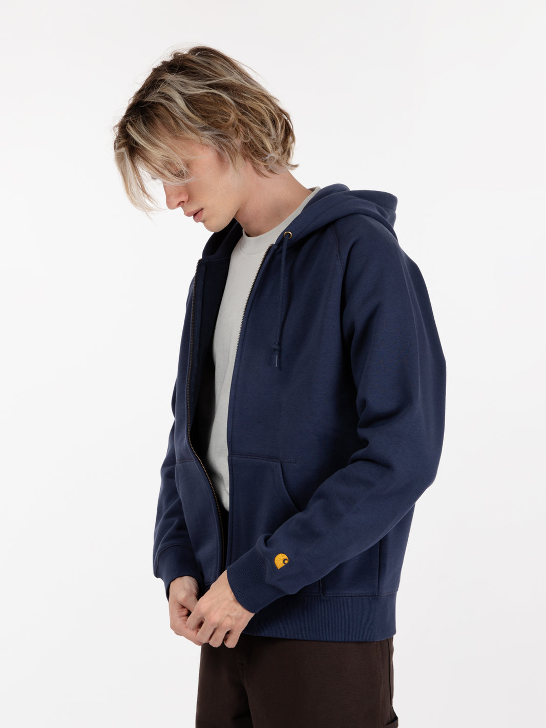 Hooded chase jacket blue / gold