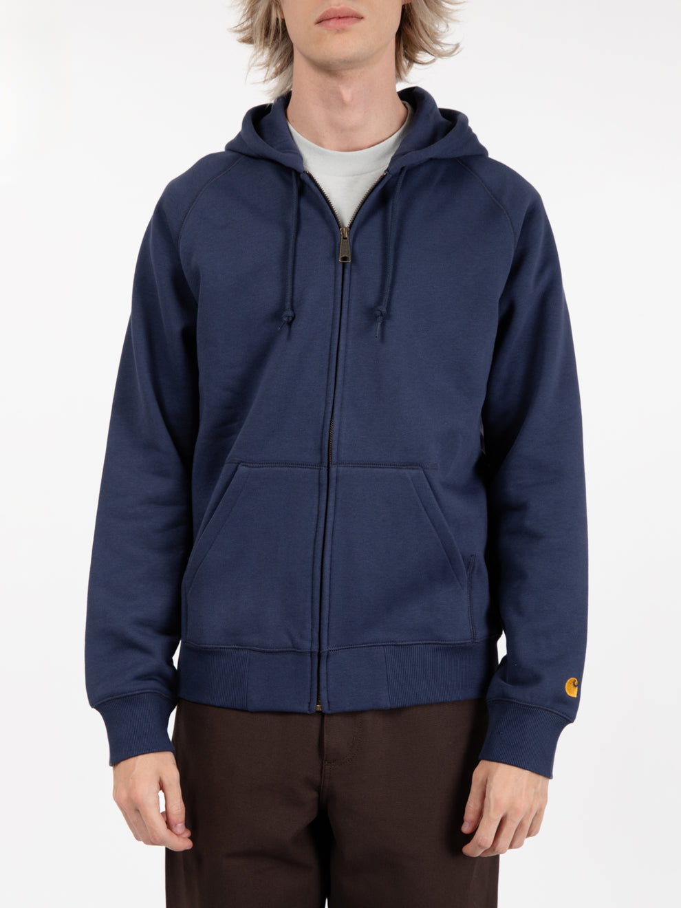 Hooded chase jacket blue / gold 