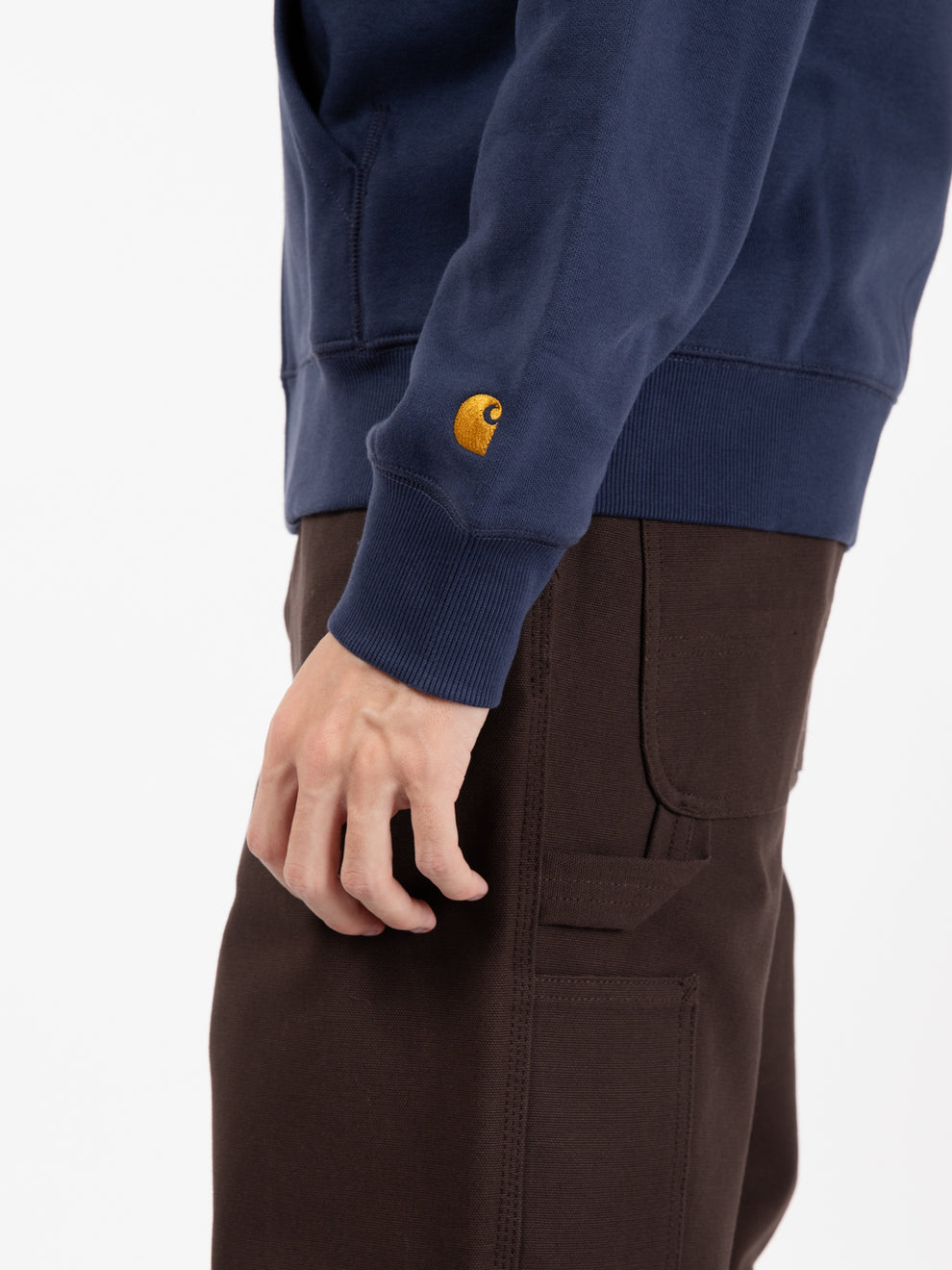 Hooded chase jacket blue / gold 