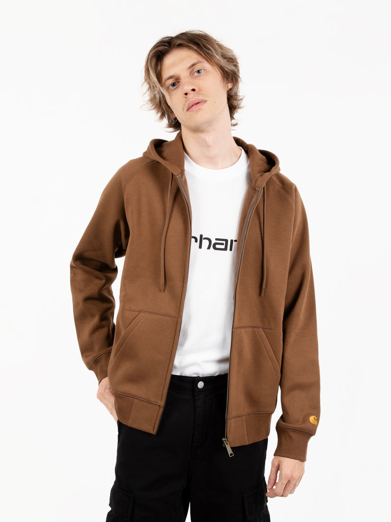 Carhartt WIP - Hooded Chase jacket chocolate / gold