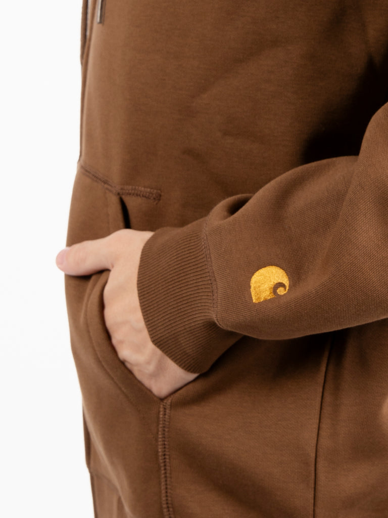 Carhartt WIP - Hooded Chase jacket chocolate / gold