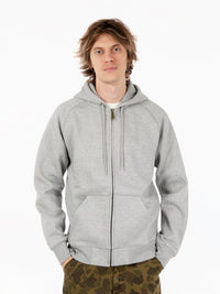 Hooded Chase jacket grey heather / gold