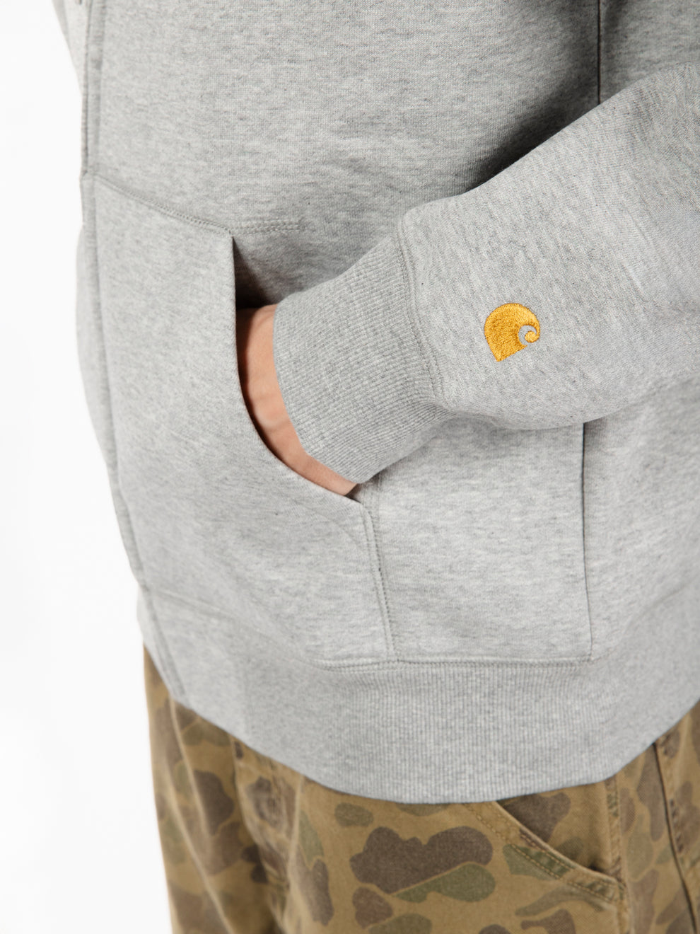 Hooded Chase jacket gray heather / gold 