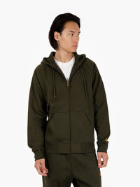 Hooded chase jacket olive / gold
