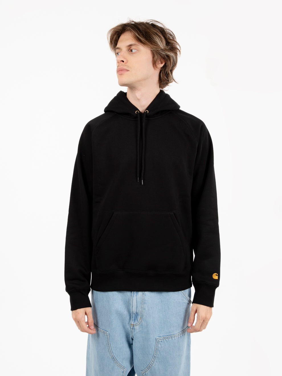 Hooded chase sweat black / gold