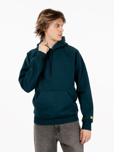 Hooded Chase Sweat duck blue / gold