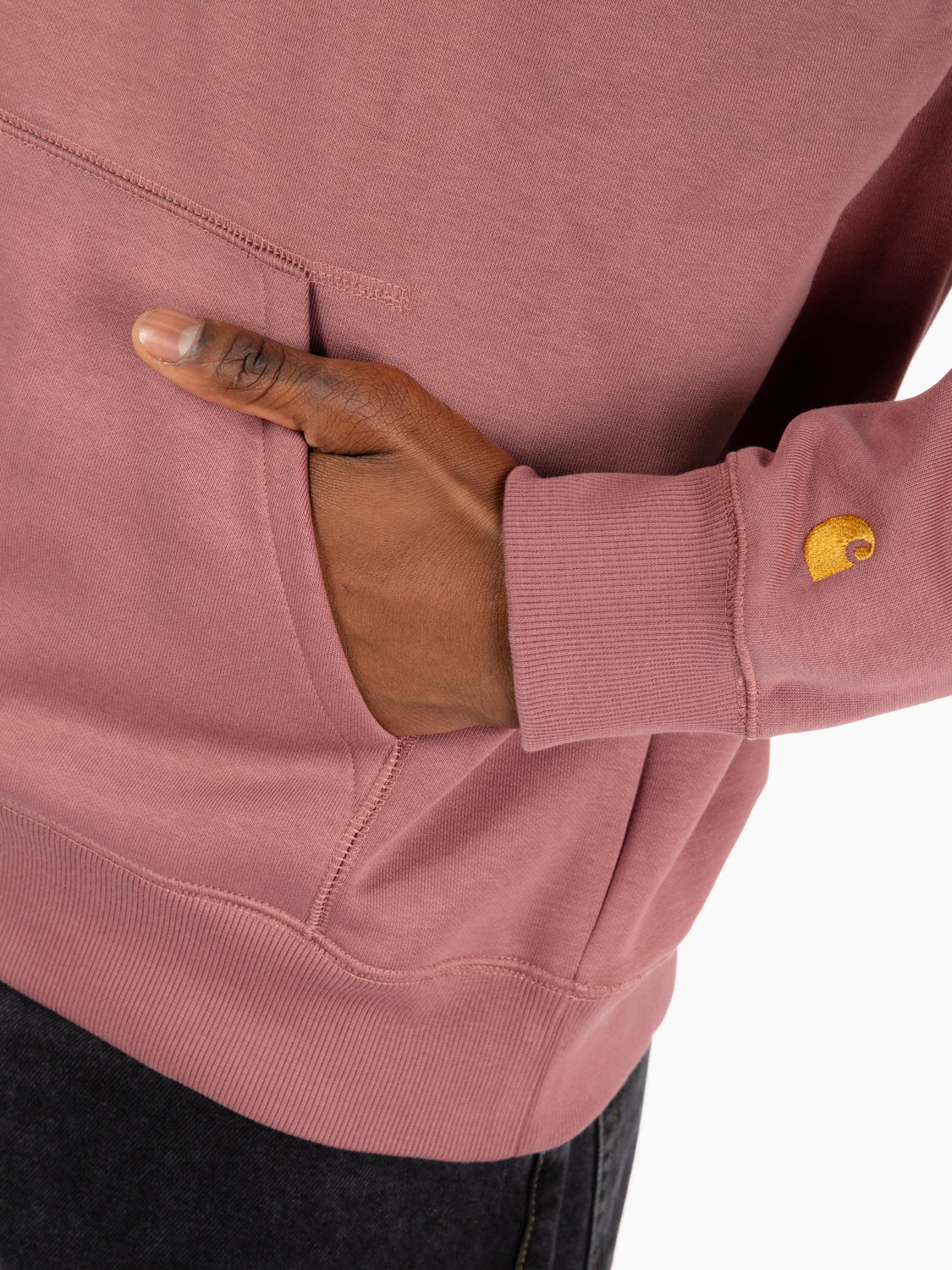 Hooded chase sweat dusky pink / gold