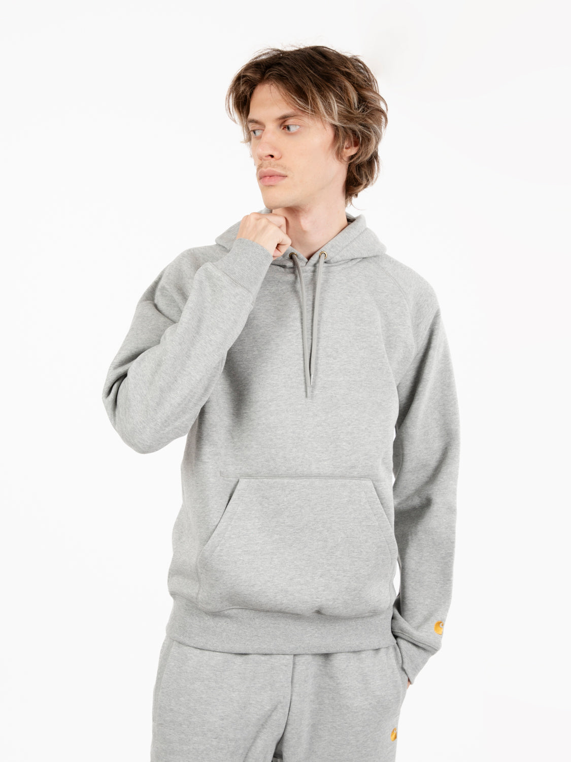 Hooded Chase sweat grey heather / gold