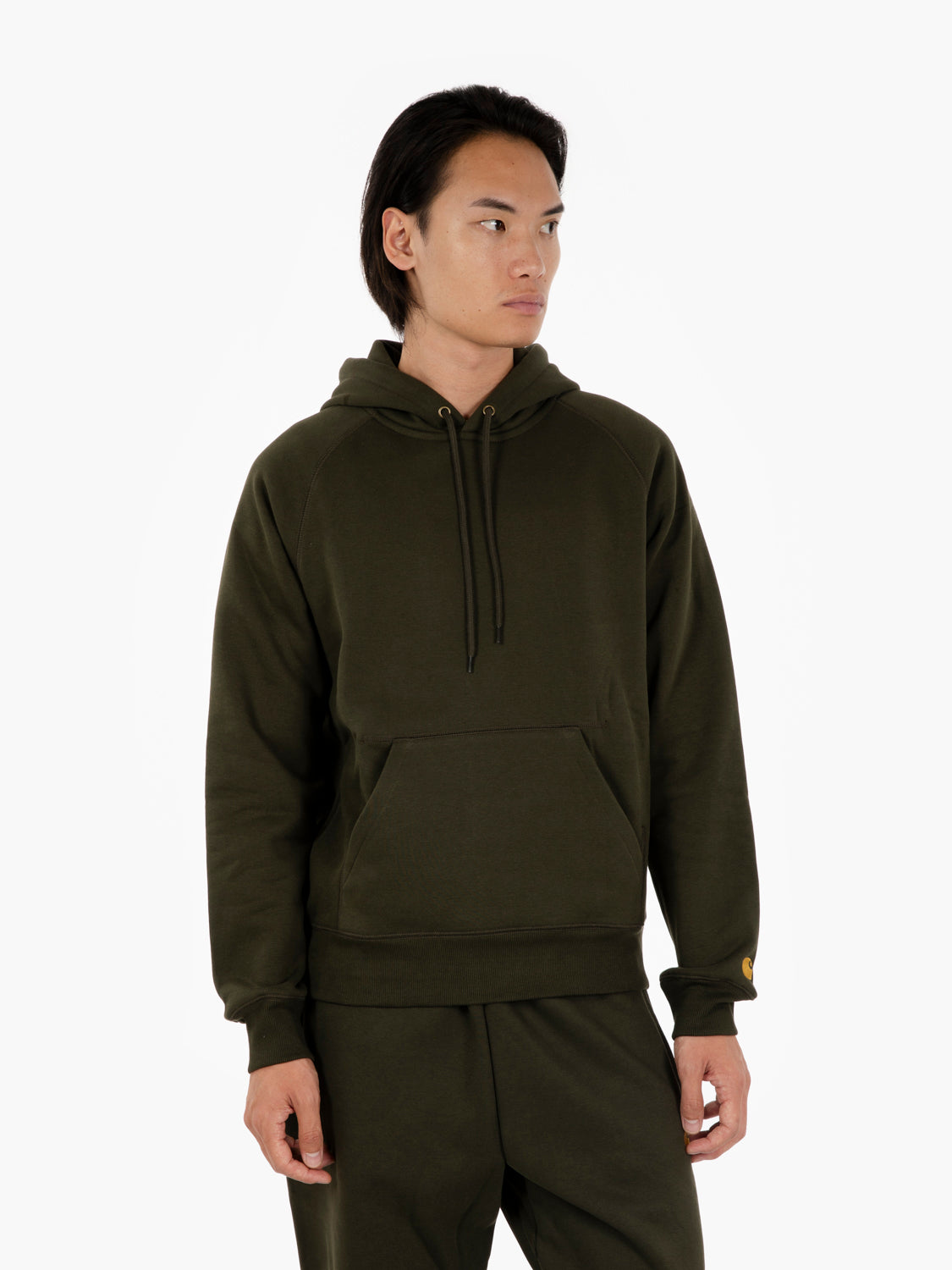 Hooded Chase Sweat olive / gold