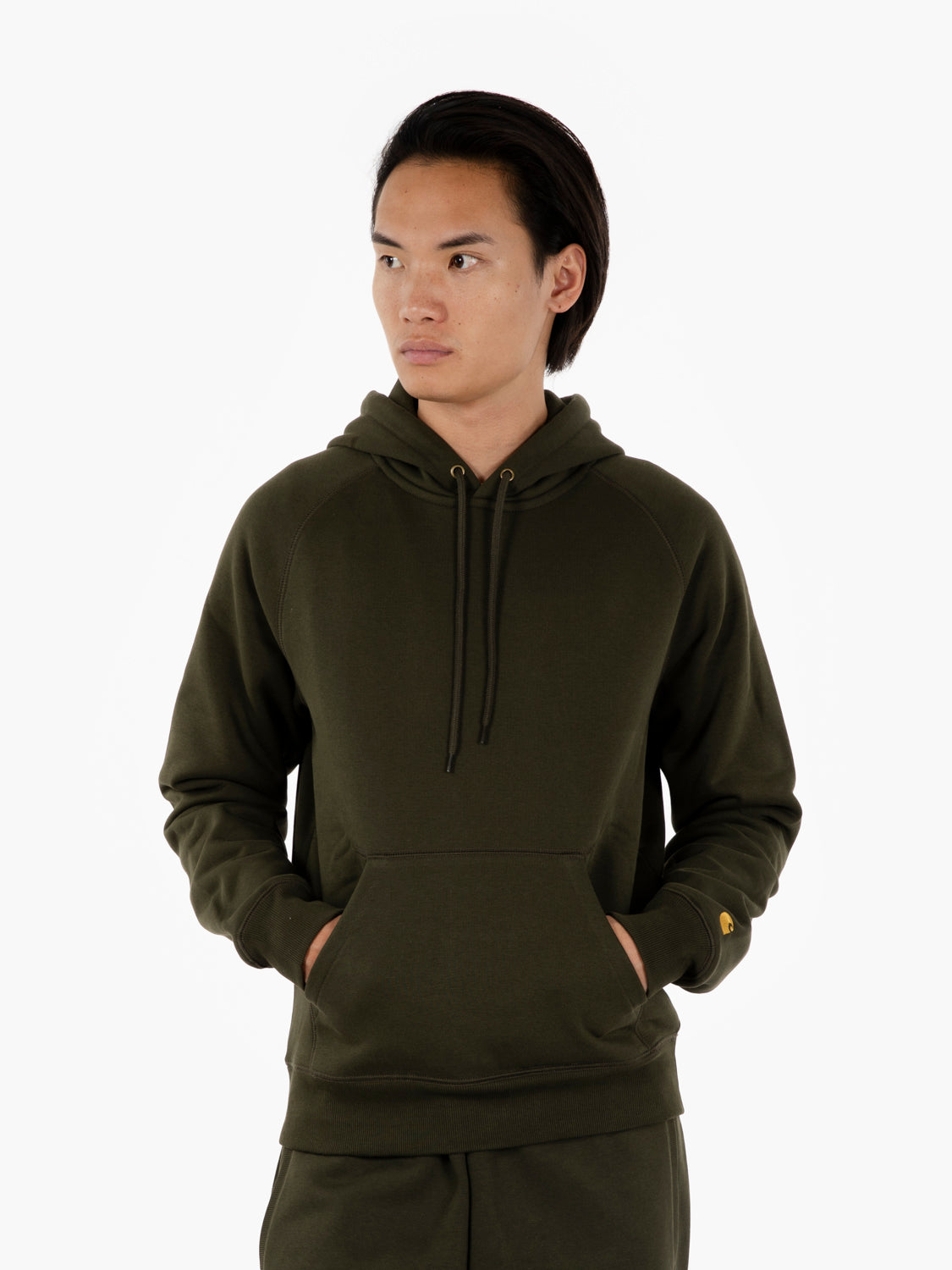 Hooded Chase Sweat olive / gold