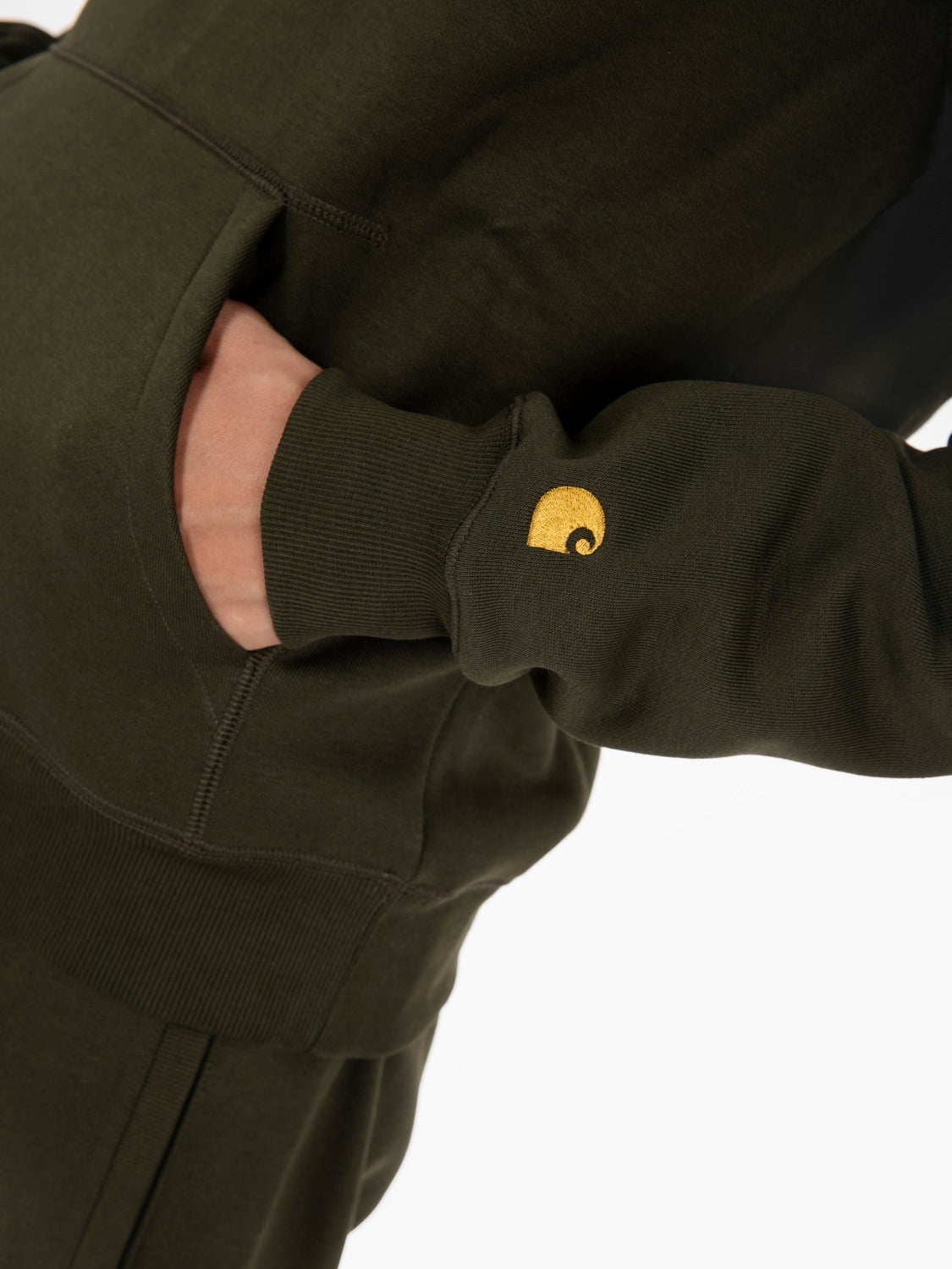 Hooded Chase Sweat olive / gold