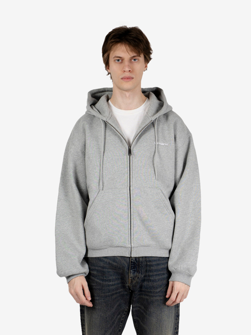 Hooded Ebbert jacket grey heather / white