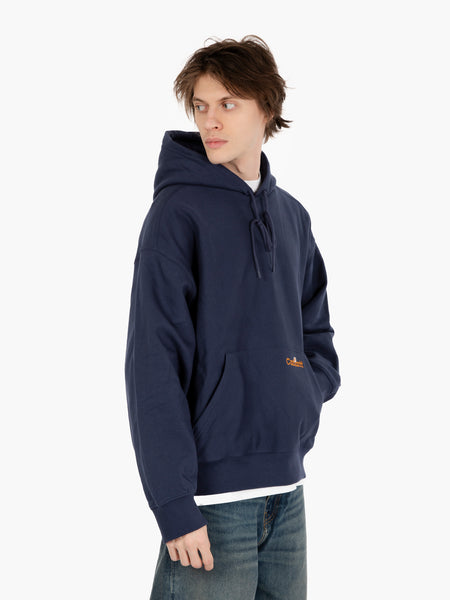 Hooded Label Script sweat blue