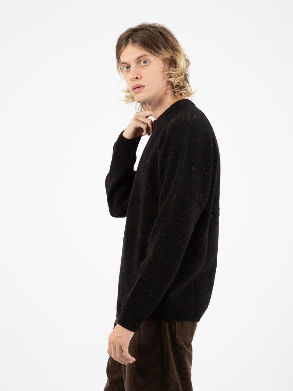 Knits Crewneck Speckled black