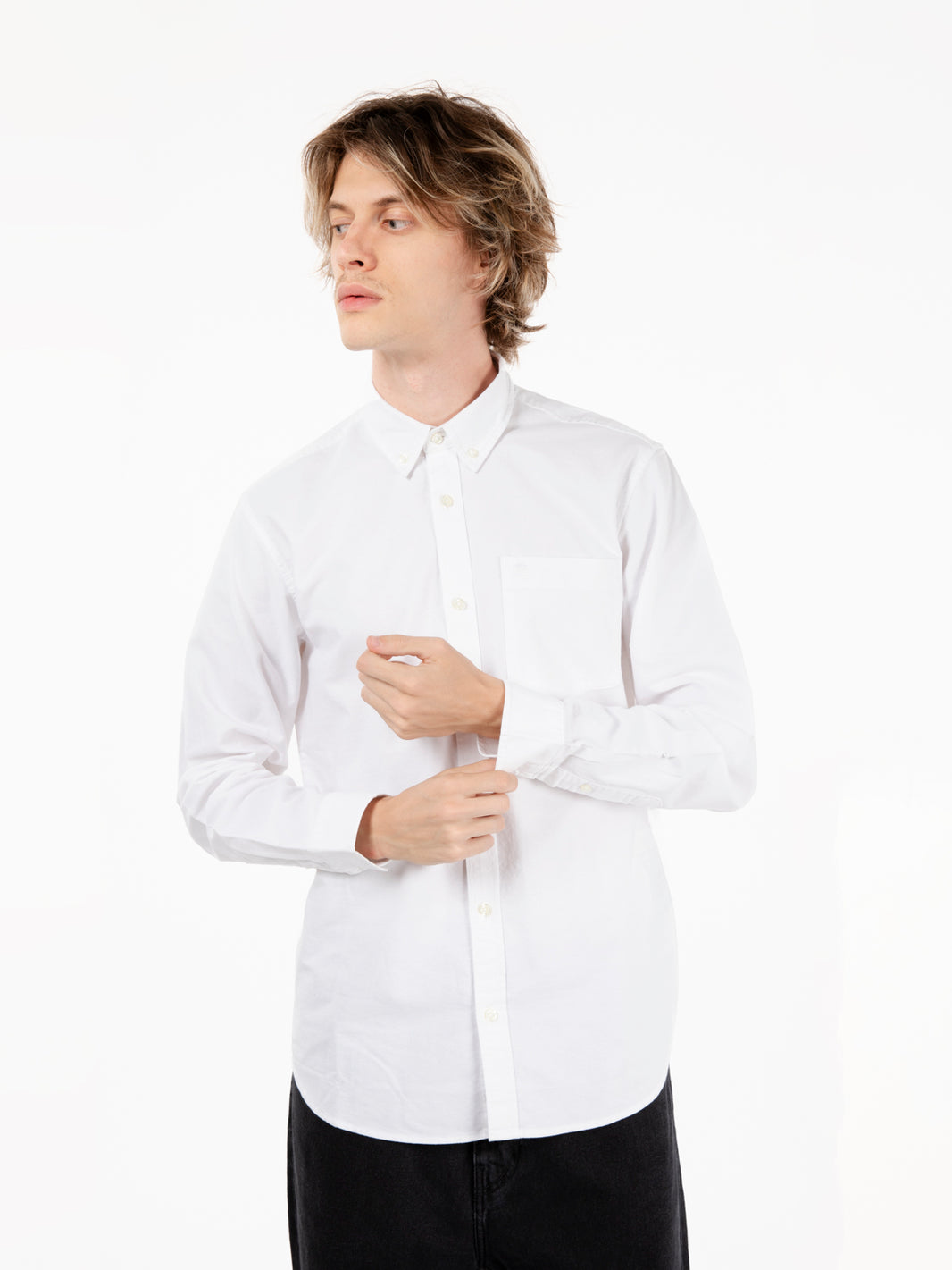 L/S C-Logo Shirt white / white 