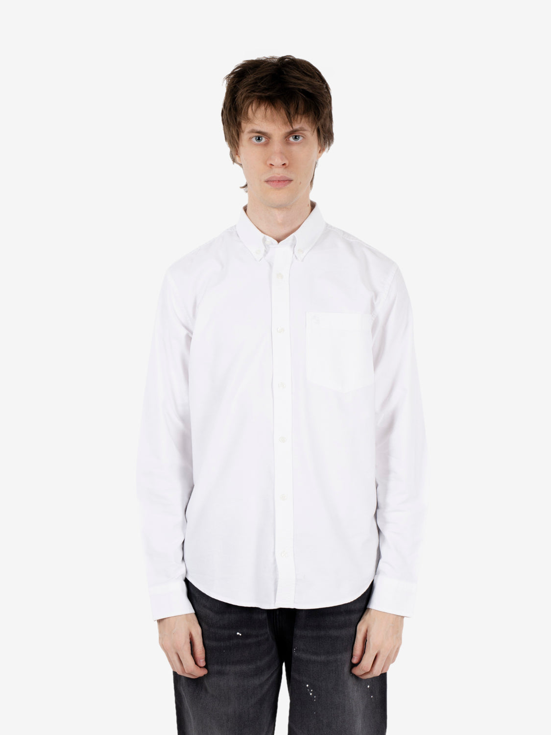 L/S C-Logo Shirt white / white