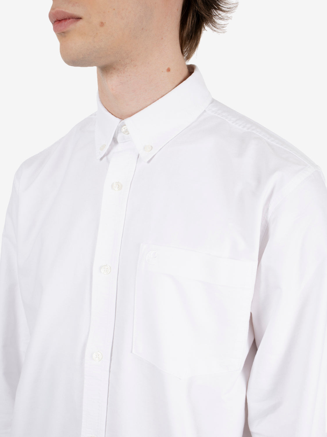 L/S C-Logo Shirt white / white