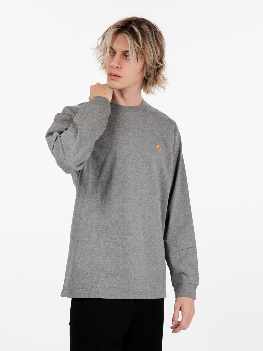 L/S Chase T-Shirt dark gray heather / gold 