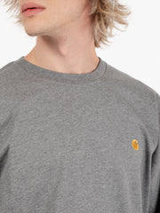 Carhartt WIP - L/S Chase T-Shirt dark grey heather / gold