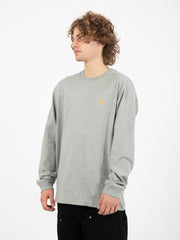 Carhartt WIP - L/S Chase T-Shirt grey heather / gold