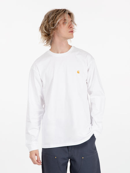L/S Chase T-Shirt white / gold