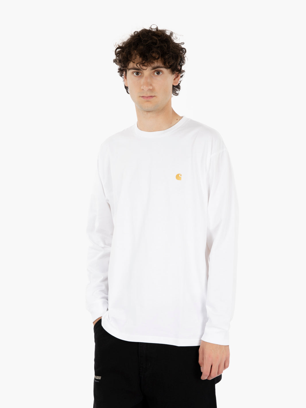 L/S Chase T-Shirt white / gold 