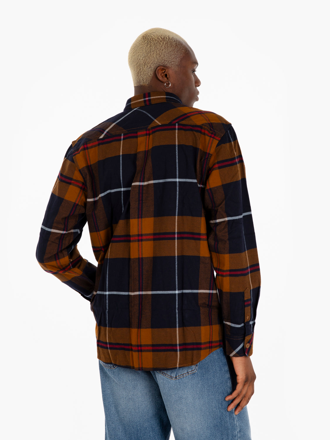 L/S Garnett shirt check deep brown 