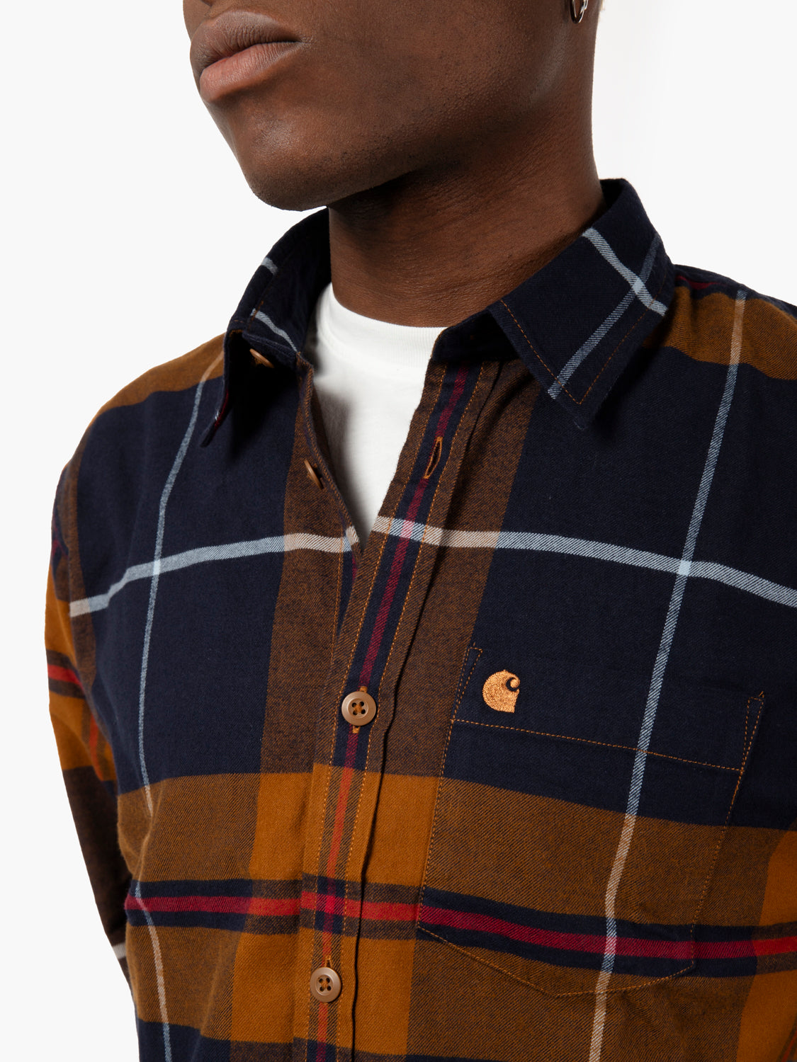 L/S Garnett shirt check deep brown 