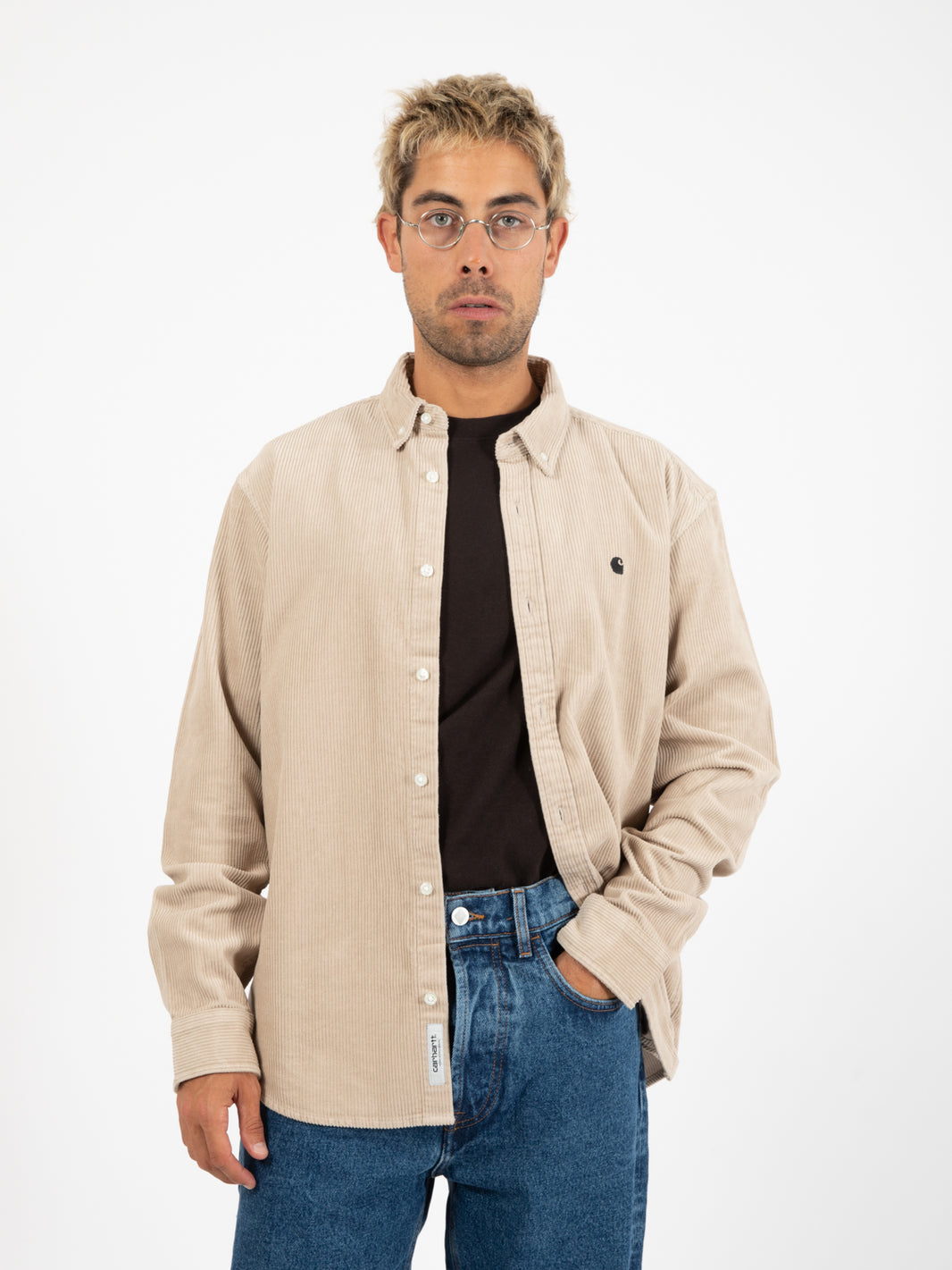 L/S Madison Cord Shirt wall / black 
