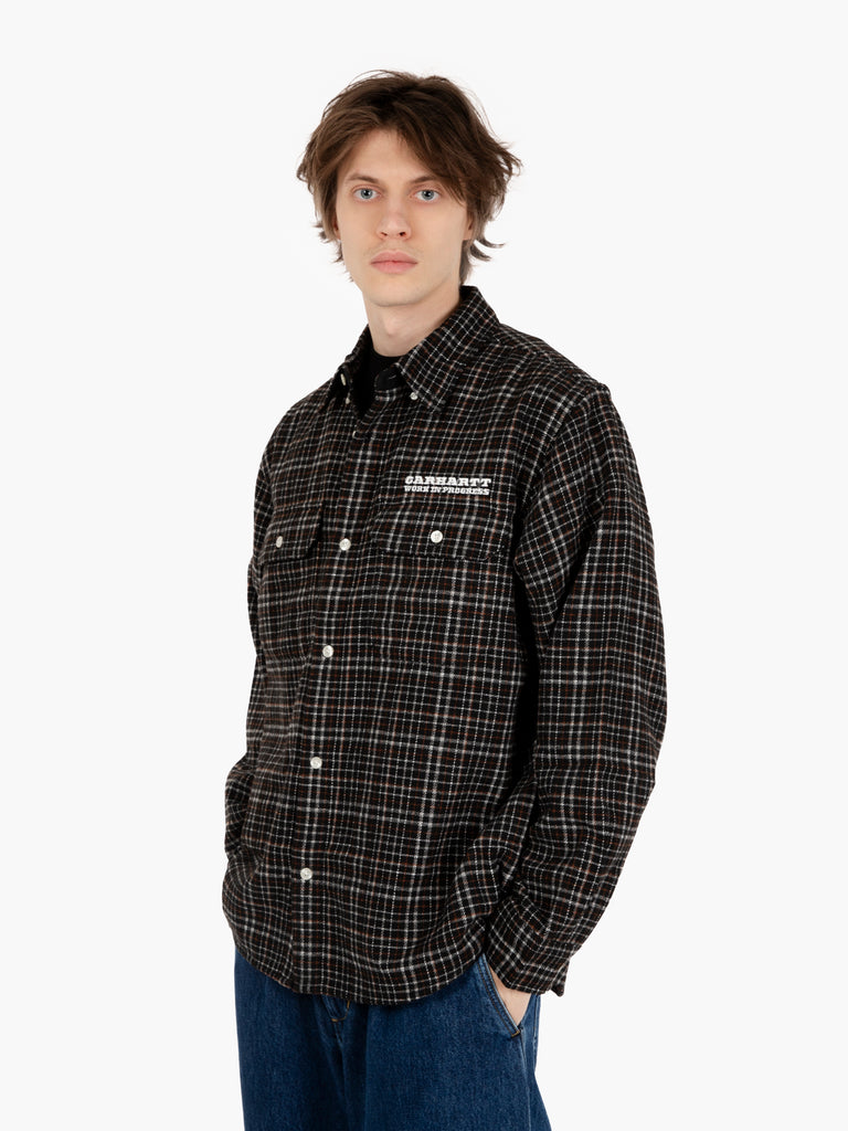 Carhartt WIP - L/S Runaway Millet shirt check black / wax