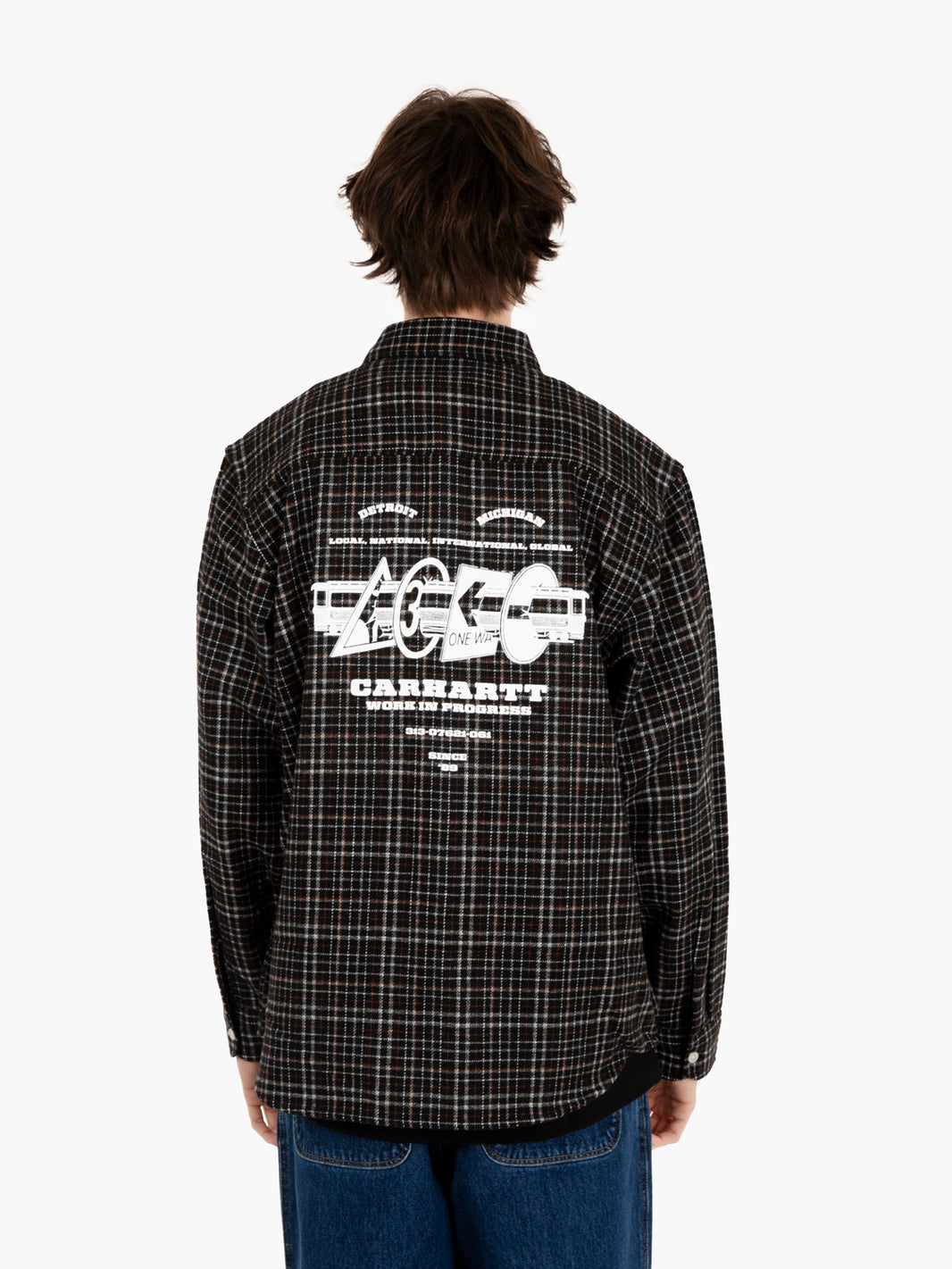 L/S Runaway Millet shirt check black / wax