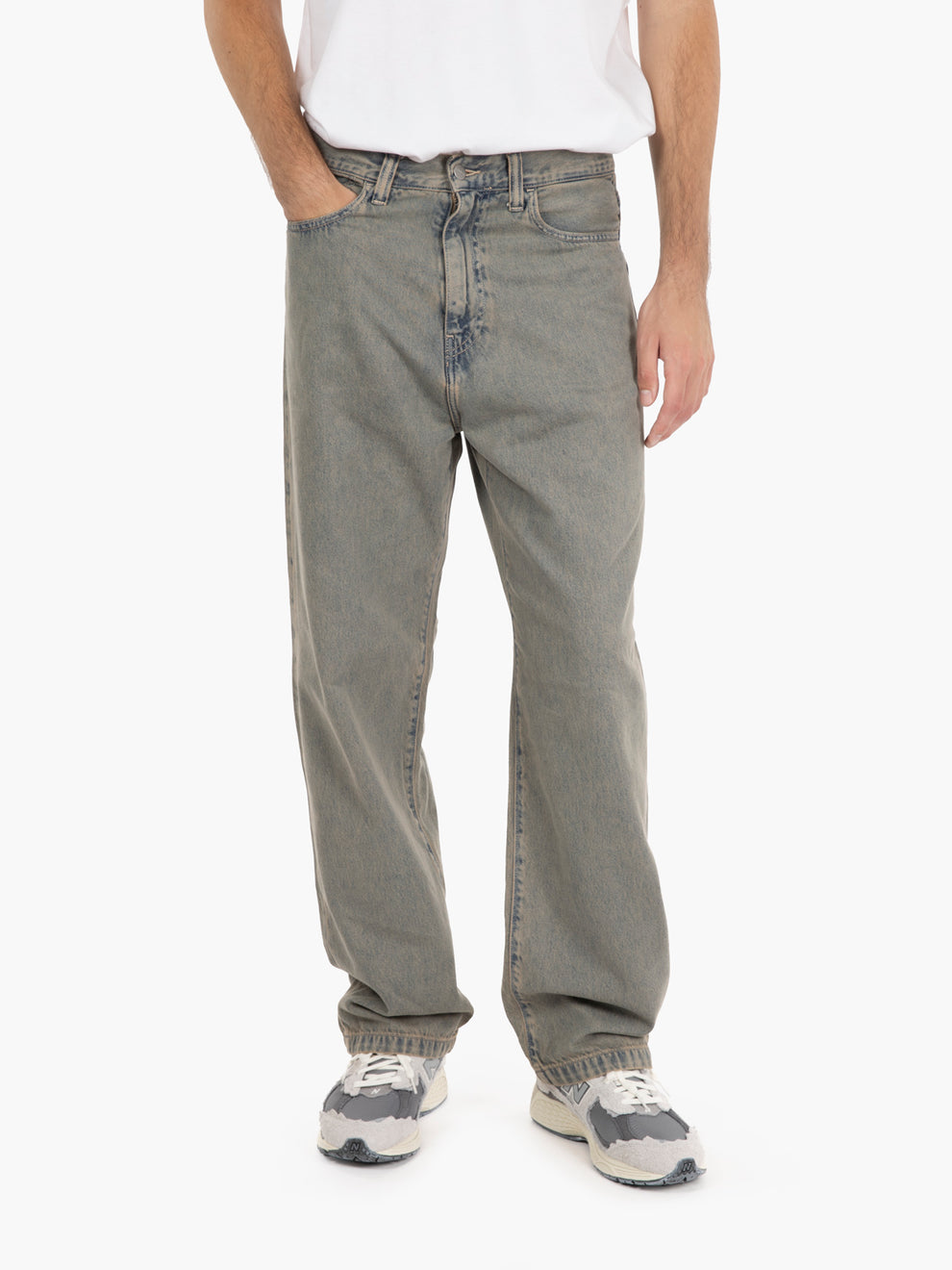 Landon pant blue / leather