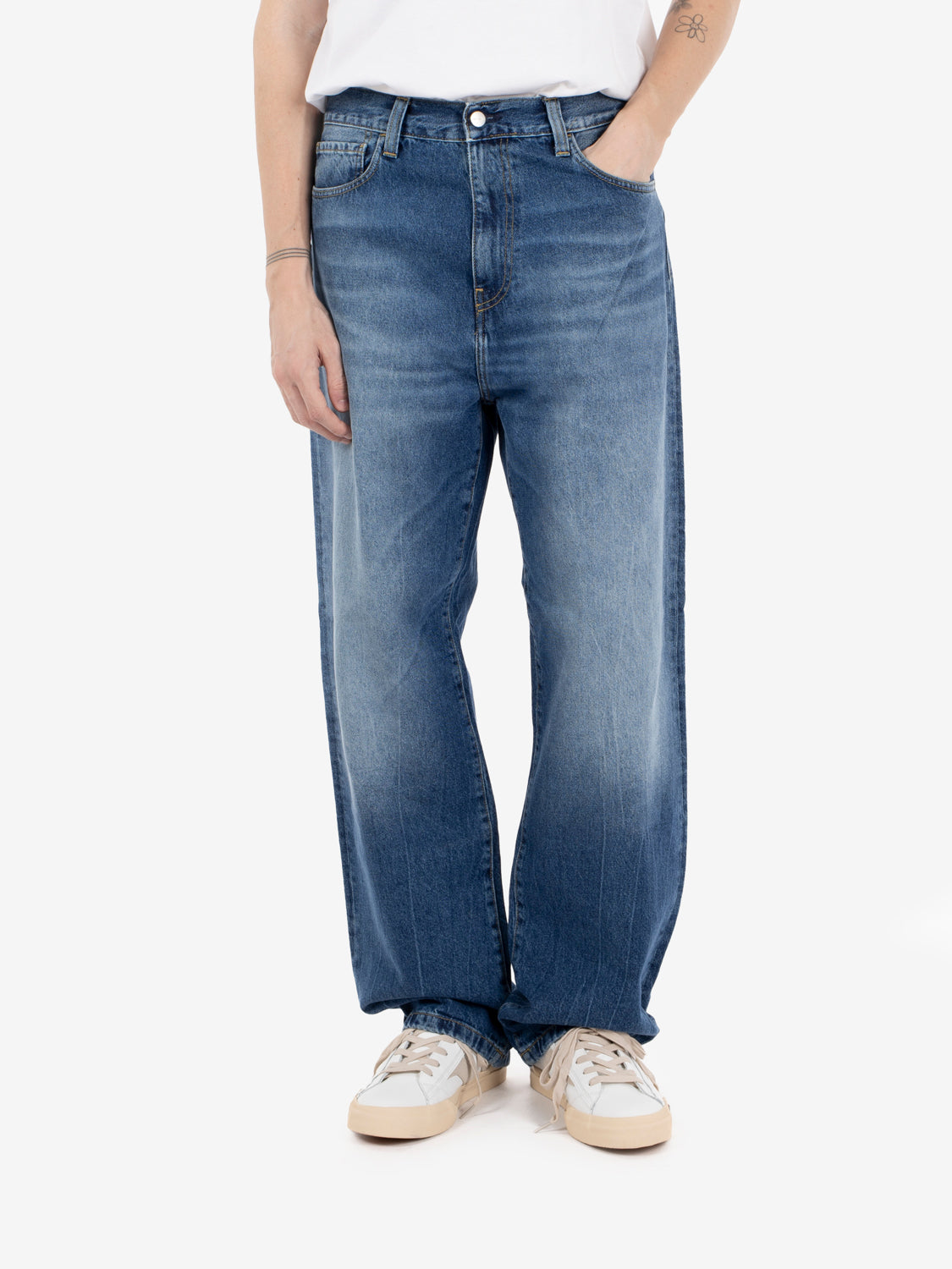 Landon Pant blue marble used wash