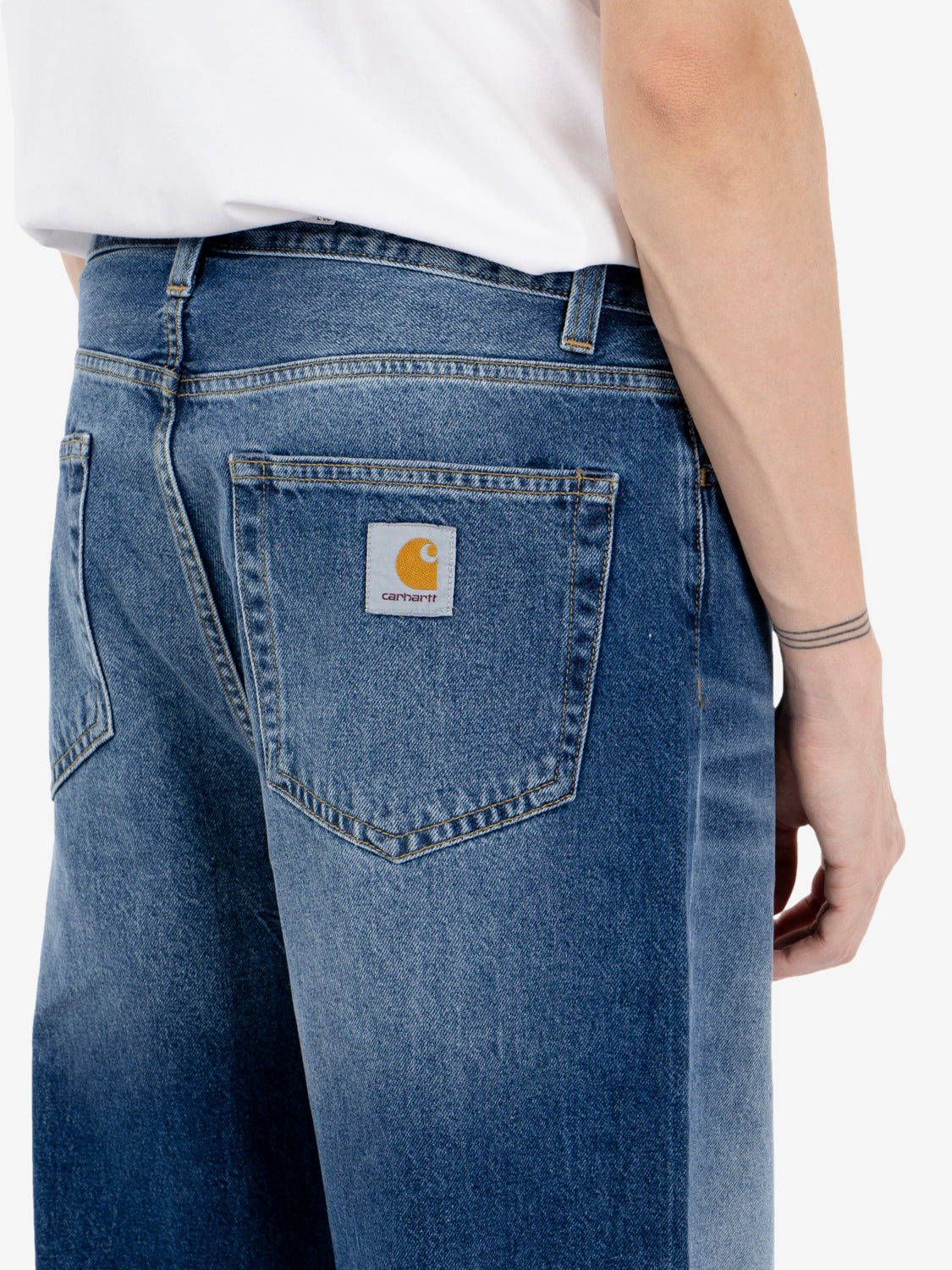 Landon Pant blue marble used wash