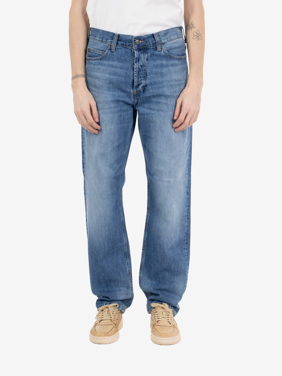 Marlow Pant Blue Worn bleached