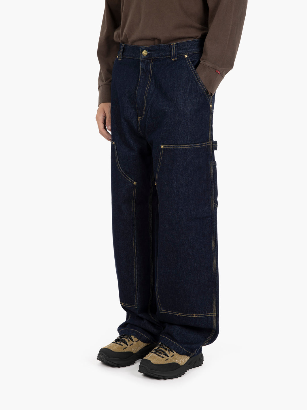 Nash Double knee pant blue rinsed 