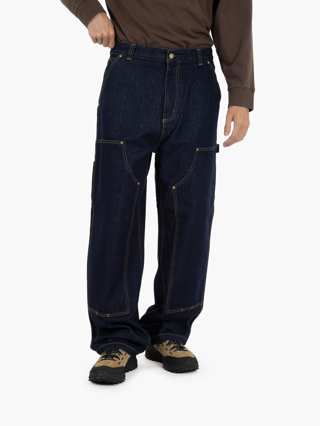 Nash Double knee pant blue rinsed 