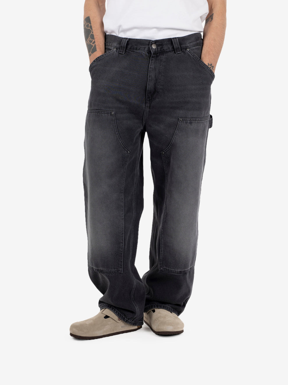 OG Double Knee Pant black grind wash