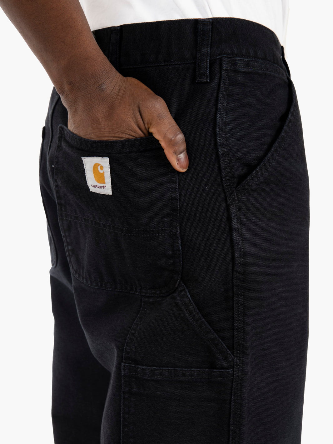 Pantaloni single knee black