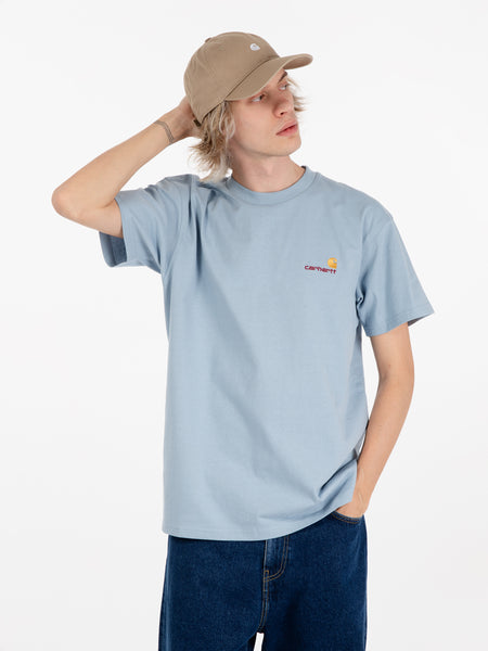 S/S American Script T-Shirt Frosted Blue