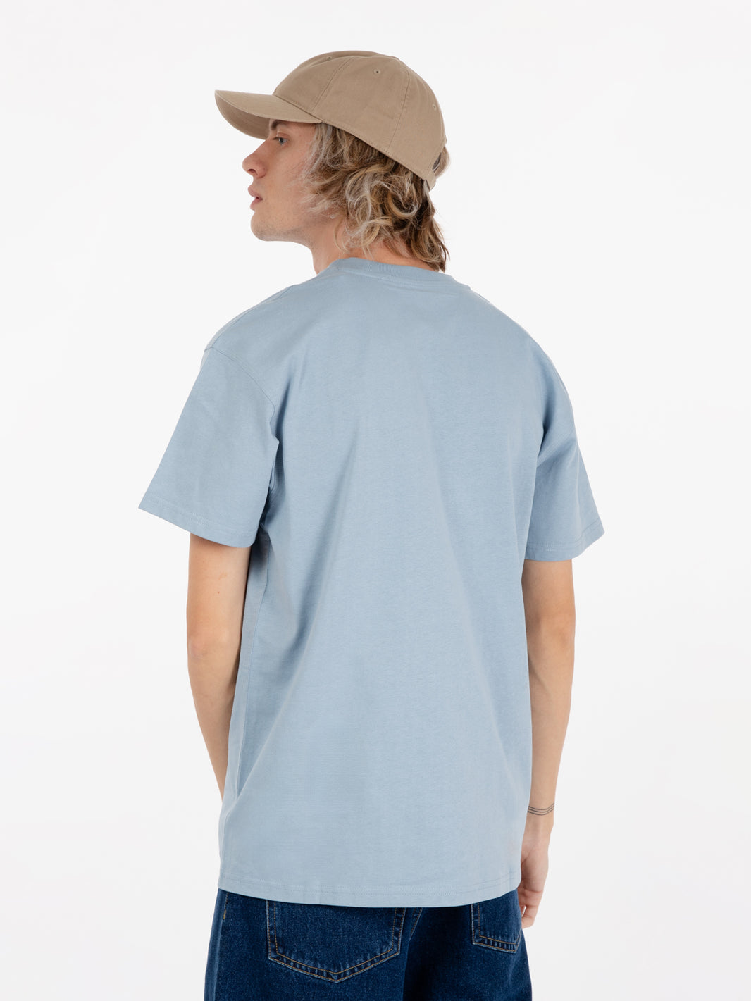 S/S American Script T-Shirt Frosted Blue