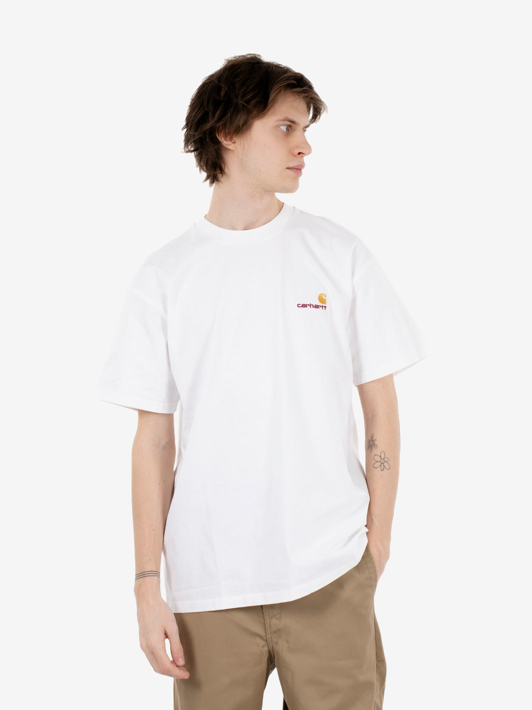 S/S American script t-shirt white