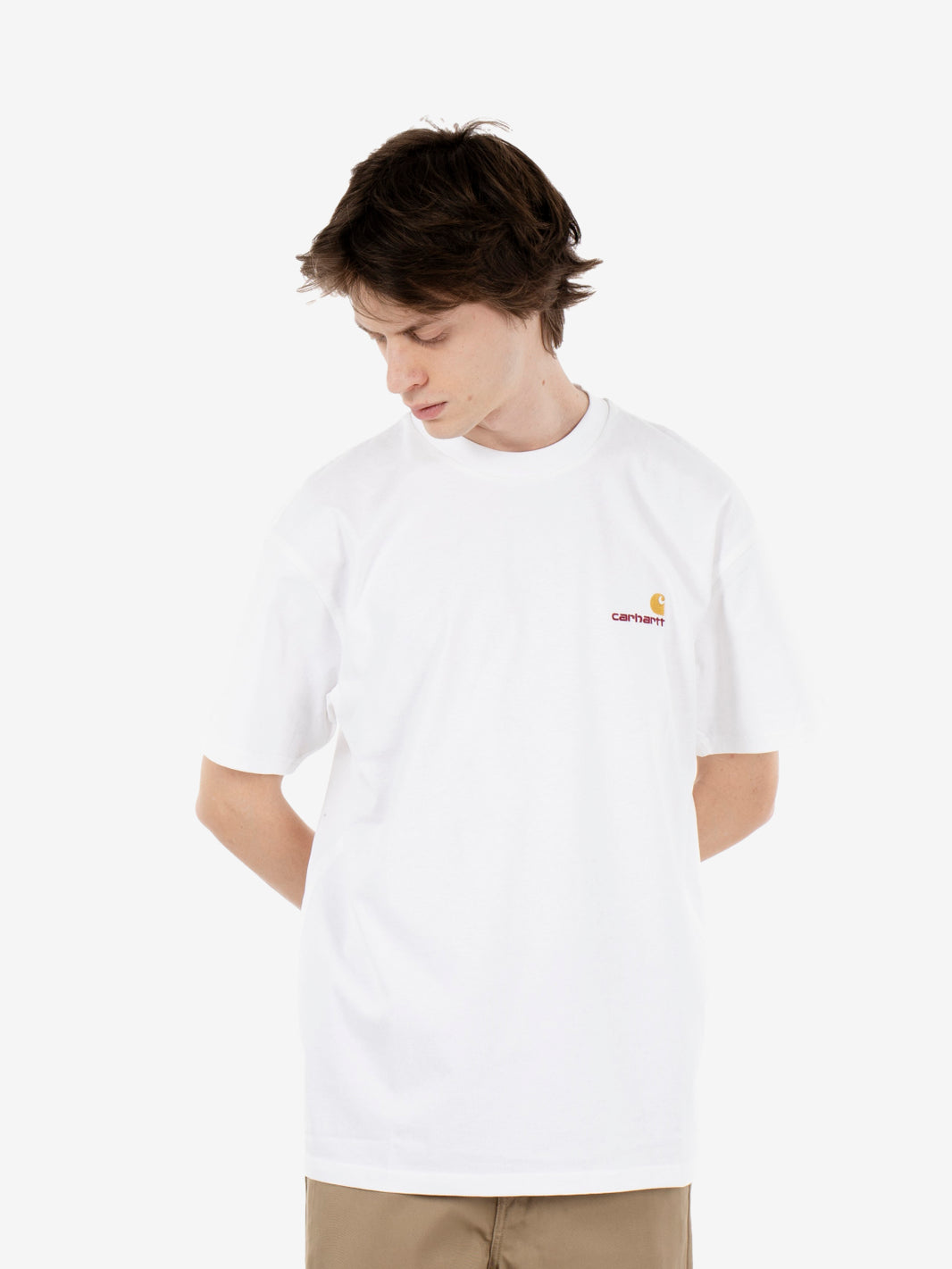 S/S American script t-shirt white