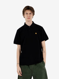 S/S Chase Pique Polo black/gold 