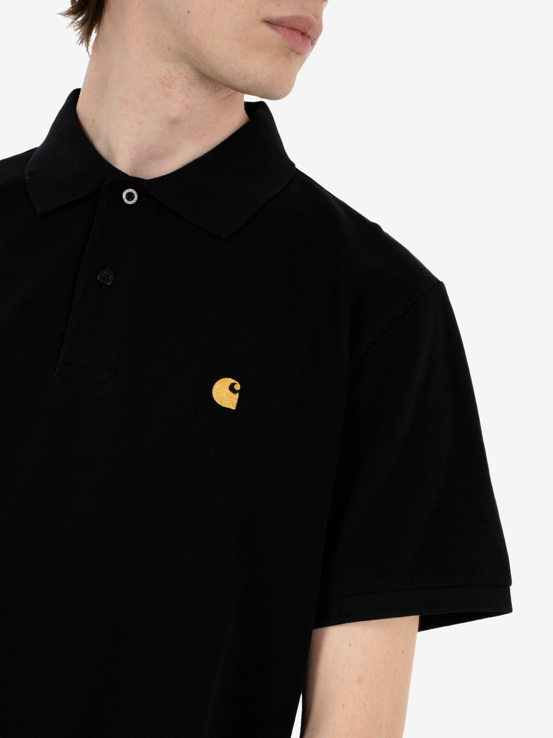 S/S Chase Pique Polo black / gold