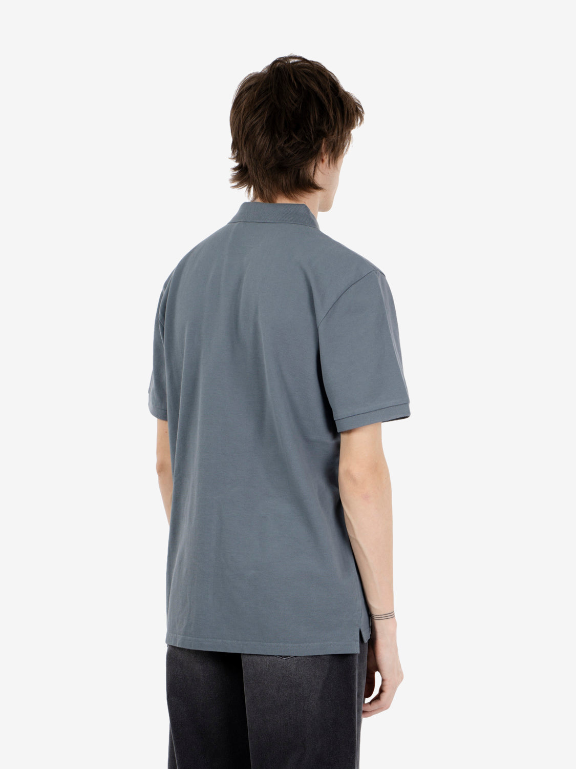 S/S Chase Pique Polo cozy blue/gold 