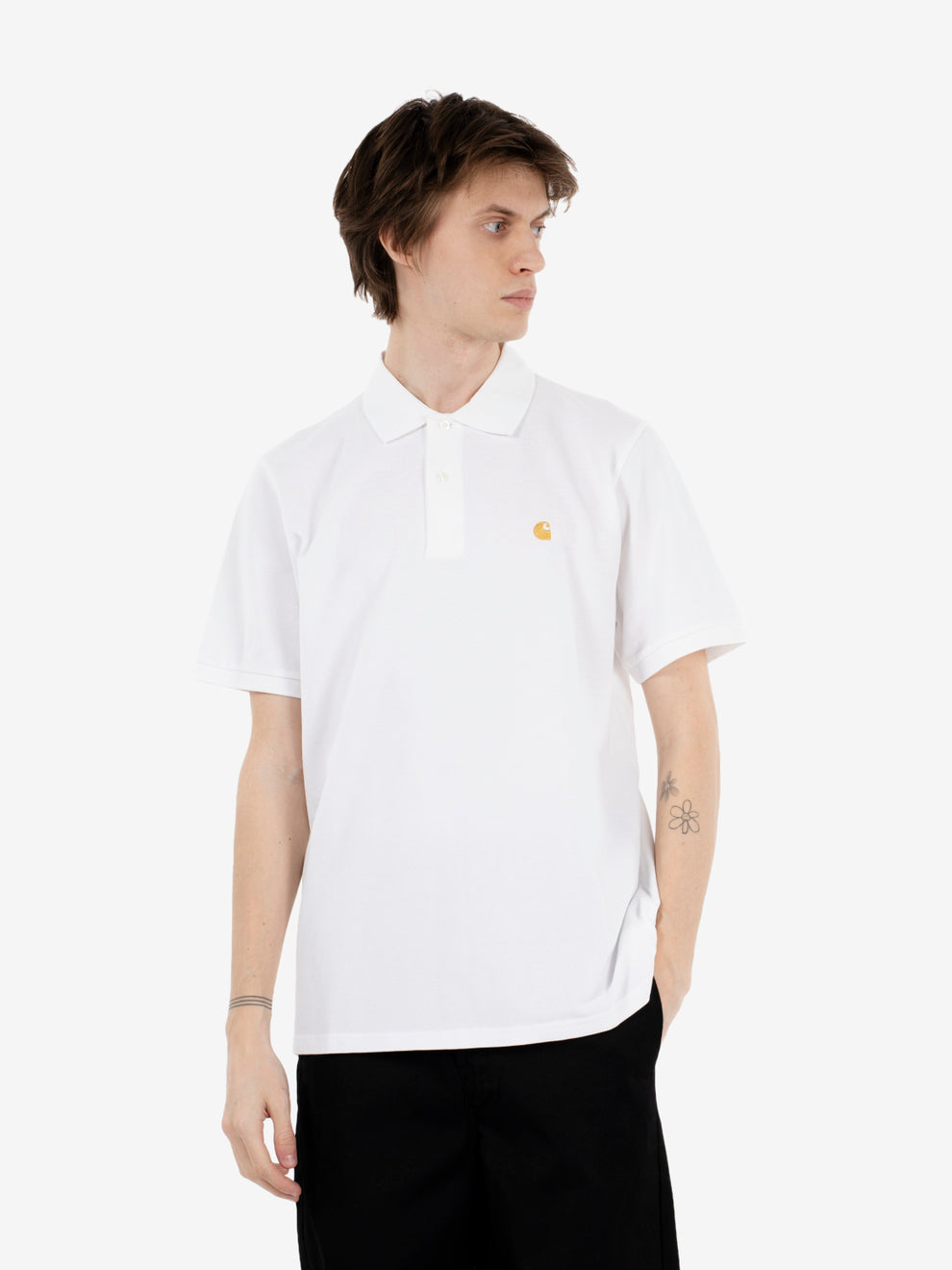 S/S Chase Pique Polo white / gold