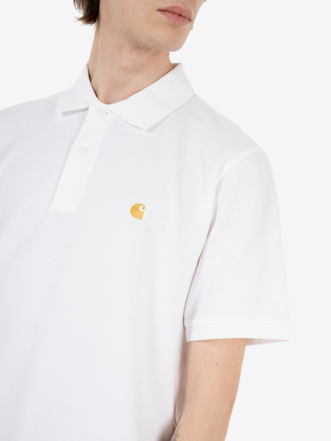 S/S Chase Pique Polo white / gold
