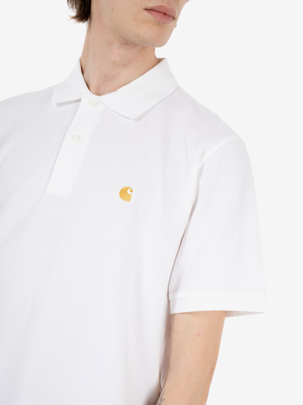 S/S Chase Pique Polo white / gold