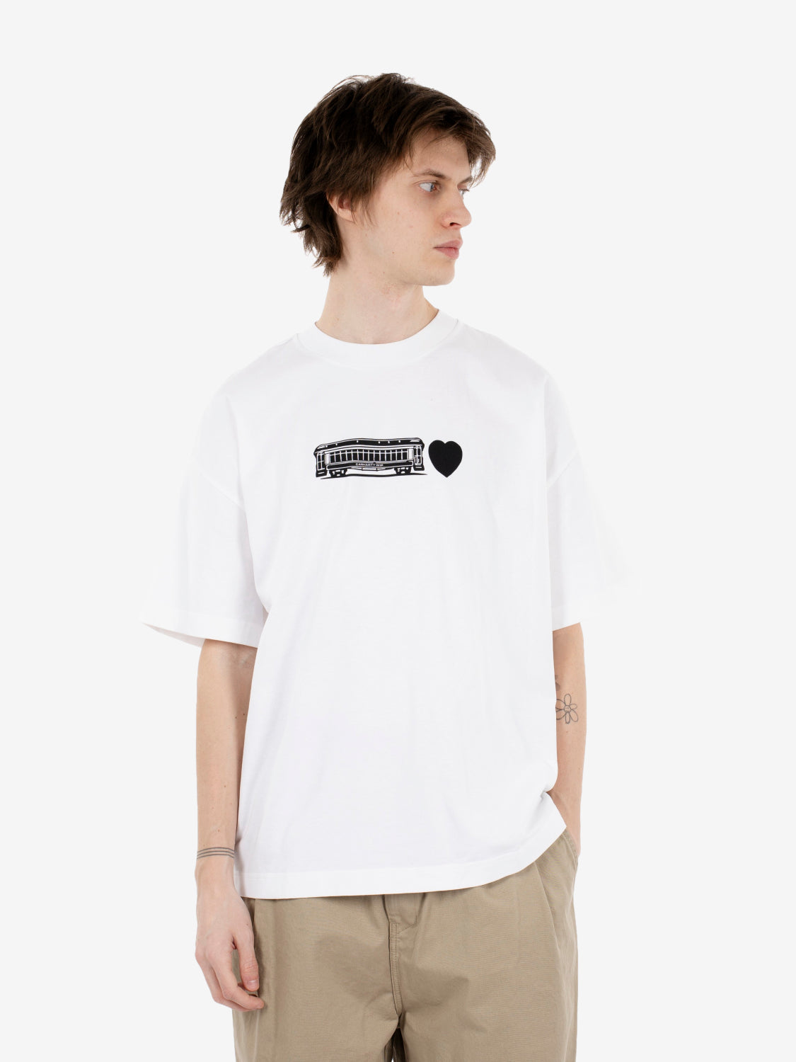 S/S Deconstructed label t-shirt white